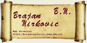 Brajan Mirković vizit kartica
